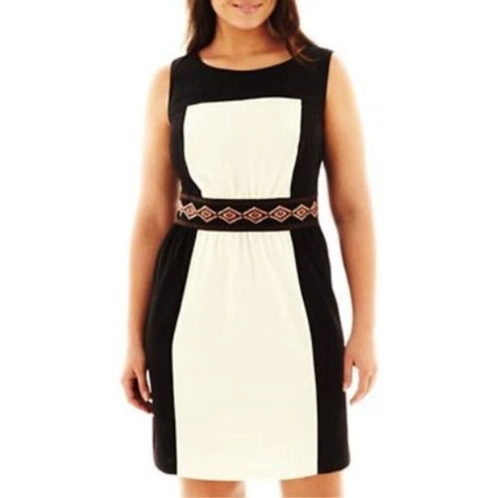 Luxology Lux II Embellished Colorblock Dress Plus Sizes 18W, 20W, 22W, 24W